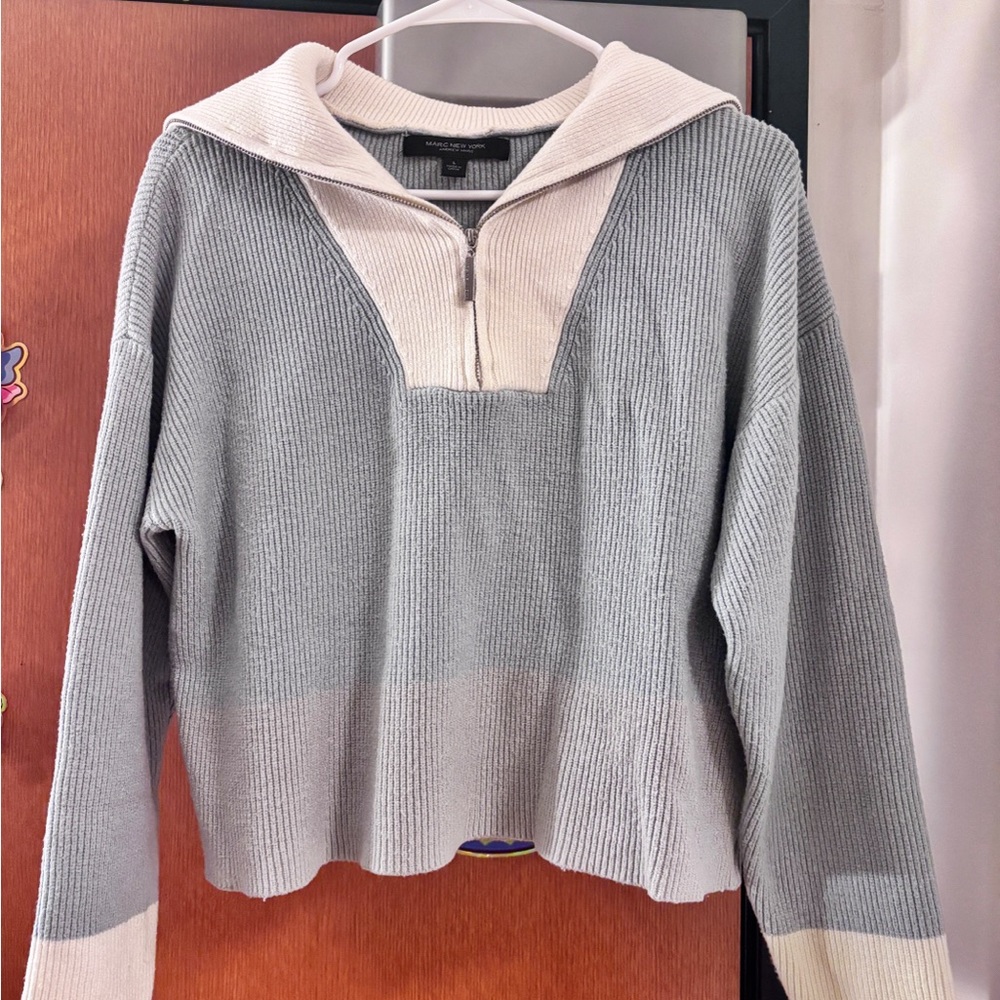 Marc New York Half-Zip Knit Sweater | Cropped Relaxed Fit